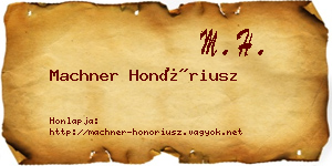 Machner Honóriusz névjegykártya